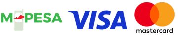 We accept M-Pesa, VISA and Mastercard